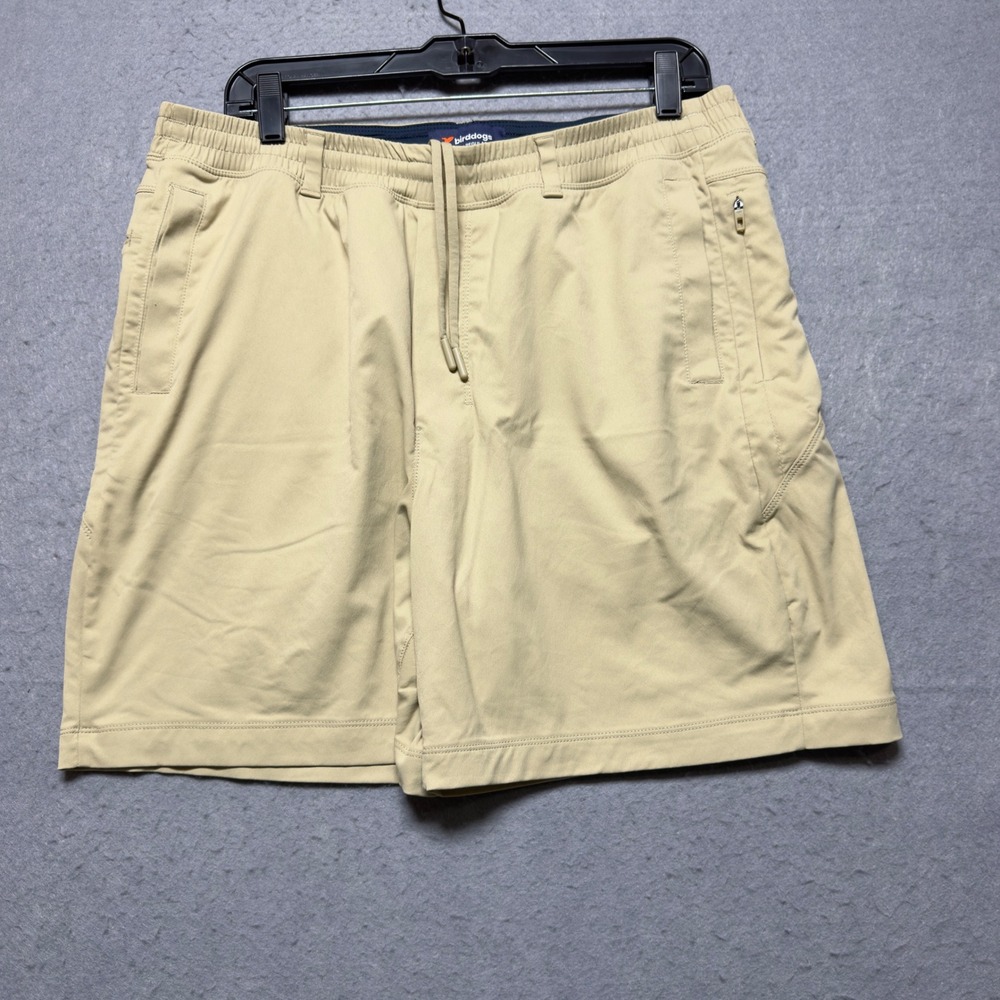 Birddogs Mens XXL 34x6 Regular Lined Shorts Khaki Tan Zipper Pockets 6in Inseam